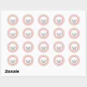 Eenvoudig Roos Goud Blush Roze Borstel Script Brui Ronde Sticker (Vel)