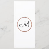 Eenvoudig Roos Goud Blush Roze Borstel Script Prog Programmakaart (Achterkant)