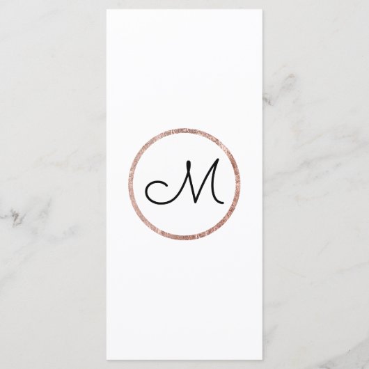 Eenvoudig Roos Goud Blush Roze Borstel Script Prog Programmakaart (Achterkant)