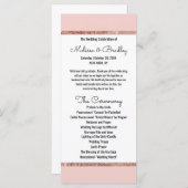 Eenvoudig Roos Goud Blush Roze Borstel Script Prog Programmakaart (Voorkant / Achterkant)