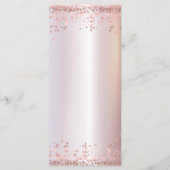 Eenvoudig roos goud confetti metallic elegant menu (Achterkant)