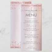 Eenvoudig roos goud confetti metallic elegant menu (Voorkant / Achterkant)