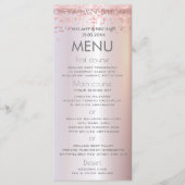 Eenvoudig roos goud confetti metallic elegant menu (Voorkant)