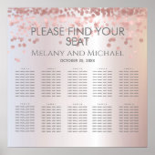 Eenvoudig roos goud confetti metallic elegant poster (Voorkant)