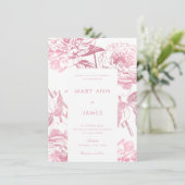 Eenvoudig Roos Goud Elegante Bloembruiloft Kaart (Staand voorkant)