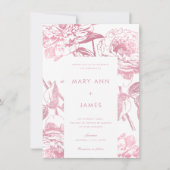 Eenvoudig Roos Goud Elegante Bloembruiloft Kaart (Voorkant)