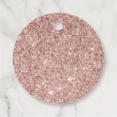 Eenvoudig Roos Goud Glitter Hart Baby shower Bedankjes Labels (Achterkant)