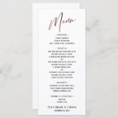 Eenvoudig Roos Goud Hedendaagse Typografie Menu (Voorkant / Achterkant)