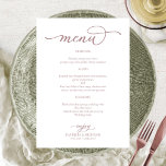 Eenvoudig Roos Goud Script Bruiloft Menu<br><div class="desc">Een eenvoudige chique kalligrafie bruiloft menukaart. Ik bied een vrije aanpassingsdienst aan; als u om het even welke vragen of speciale verzoeken hebt,  gelieve te voelen vrij om me te contacteren.</div>
