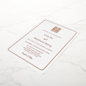 Eenvoudig Roos Goud Wit Chinees Bruiloft Folie Uitnodiging (Gedraaid)