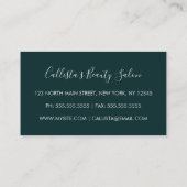 Eenvoudig Roos Gouden Emerald Groen Moderne Typogr Klantenkaartje (Achterkant)