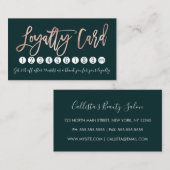 Eenvoudig Roos Gouden Emerald Groen Moderne Typogr Klantenkaartje (Voorkant / Achterkant)