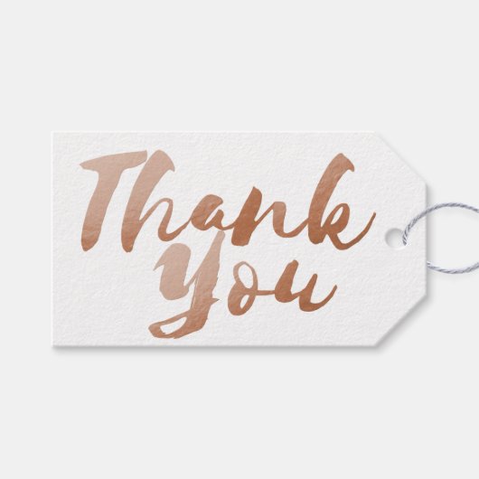 Eenvoudig Roos Gouden Faux Folie Dank u Cadeau Lab Cadeaulabel (Voorkant (Horizontaal))