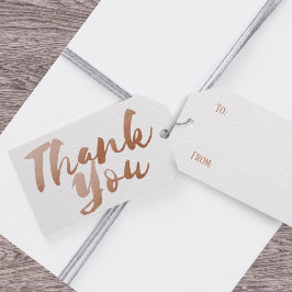 Eenvoudig Roos Gouden Faux Folie Dank u Cadeau Lab Cadeaulabel