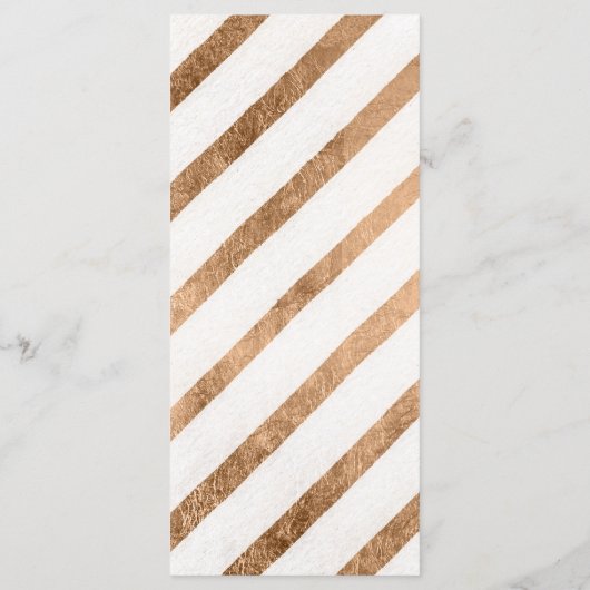 Eenvoudig roos gouden folie chique bruiloft menu (Achterkant)