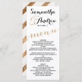 Eenvoudig roos gouden folie chique bruiloft menu (Voorkant / Achterkant)