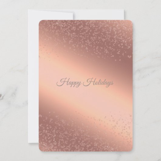 Eenvoudig roos gouden luxe feestdag kaart (Achterkant)