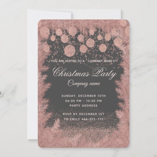 Eenvoudig roos gouden luxe feestdag kaart (Voorkant)