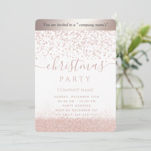 Eenvoudig roos gouden luxe feestdag kaart (Staand voorkant)