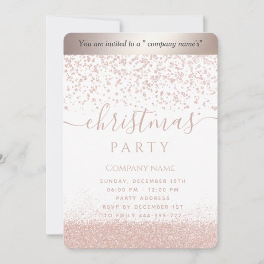 Eenvoudig roos gouden luxe feestdag kaart (Voorkant)