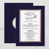 Eenvoudig Roos gouden marineverbindingen Programmakaart (Voorkant / Achterkant)