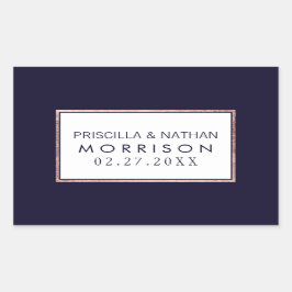 Eenvoudig Roos gouden marineverbindingen Rechthoekige Sticker