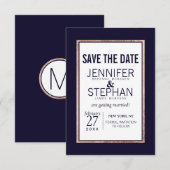 Eenvoudig Roos gouden marineverbindingen Save The Date (Voorkant / Achterkant)