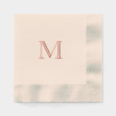 Eenvoudig Roos Gouden Monogram Bedacht Luncheon Folie Servetten (Voorkant)