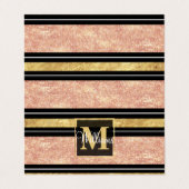 Eenvoudig roos gouden strepen patroon visitekaartje (Buitenkant ongevouwen)