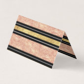 Eenvoudig roos gouden strepen patroon visitekaartje (Achterkant)