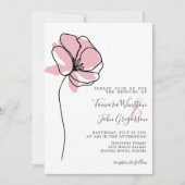 Eenvoudig Roos goudflens tekenlijn voor huwelijk I Kaart (Voorkant)