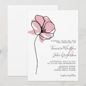 Eenvoudig Roos goudflens tekenlijn voor huwelijk I Kaart (Voorkant / Achterkant)