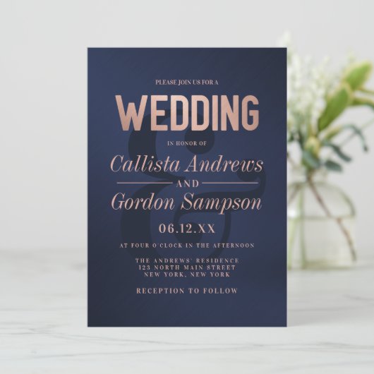 Eenvoudig Roos goudzeemacht, geborsteld metaal Kaart (Staand voorkant)