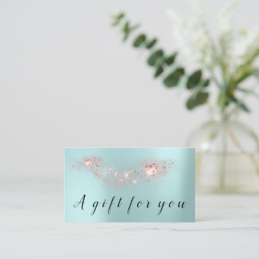 Eenvoudig Roos hart cadeau certificaat klein blauw (Staand voorkant)