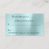 Eenvoudig Roos hart cadeau certificaat klein blauw (Achterkant)