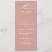 Eenvoudig Roos met kalligrafie - Gold Wedding Menu (Voorkant)