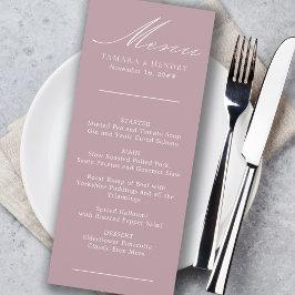 Eenvoudig Roos met kalligrafie Menu