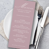 Eenvoudig Roos met kalligrafie Menu