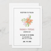 Eenvoudig Roos met witte bruiloft Kaart (Voorkant / Achterkant)