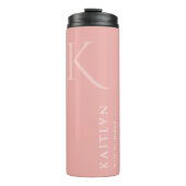 Eenvoudig Roos monogram, persoonlijk leesbaar Thermosbeker (Voorkant)