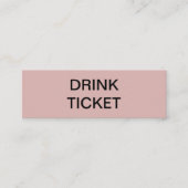 Eenvoudig Roos Pas getrouwd Wedding Drink Ticket (Voorkant)