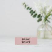 Eenvoudig Roos Pas getrouwd Wedding Drink Ticket (Staand voorkant)