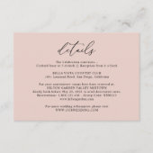 Eenvoudig Roos roze bruiloft Informatiekaartje (Voorkant)