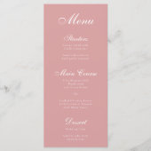 Eenvoudig Roos Roze Elegant Script Calligraphy Menu (Voorkant)