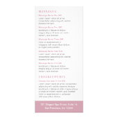 Eenvoudig Roos Roze Elegant Spa Reclamekaart (Achterkant)