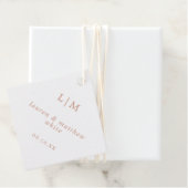 Eenvoudig Roos Roze Monogram Elegante bruiloft Bedankjes Labels (In situ)