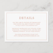 Eenvoudig Roos Roze Monogram Elegante bruiloft Informatiekaartje (Voorkant)