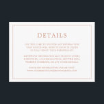 Eenvoudig Roos Roze Monogram Elegante bruiloft Informatiekaartje<br><div class="desc">Eenvoudige trouwbehuizingskaart met een modern, maar elegant ontwerp met uw details omringd door een dunne rand. Al tekst is in roos goud over een witte achtergrond. De doopvonten en de achtergrondkleuren kunnen in om het even welke kleuren worden veranderd u door de knoop "aan te passen" te klikken. Een stijlvol...</div>