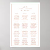 Eenvoudig Roos Roze Monogram Elegante bruiloft Poster (Voorkant)