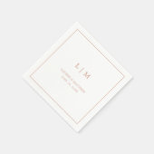 Eenvoudig Roos Roze Monogram Elegante bruiloft Servet (Hoek)